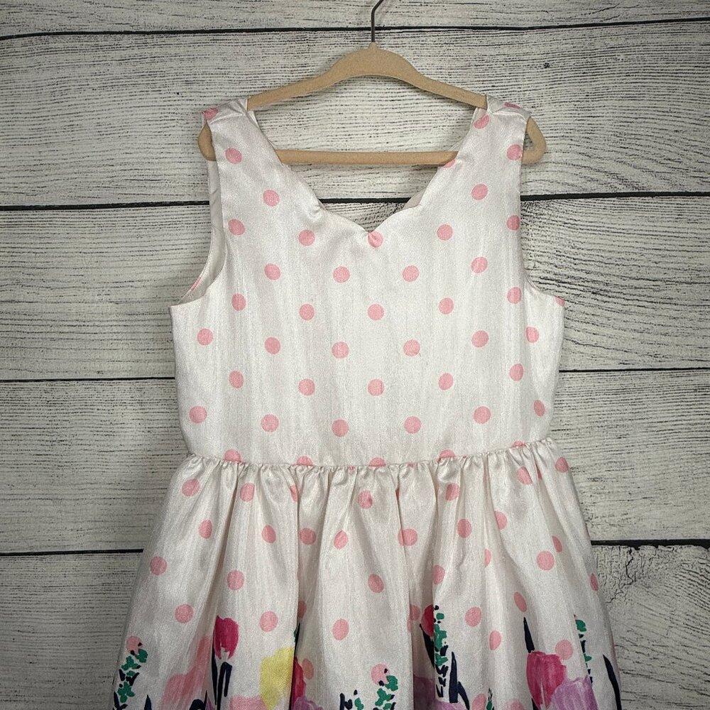 Gymboree Tulip Polka Dots Easter Spring Sleeveless Dress Size 7 - Picture 2 of 10
